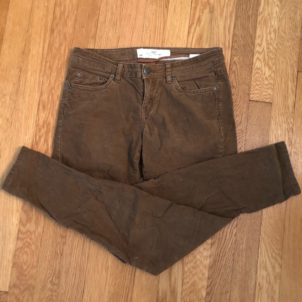 H&M Brown corduroy skinny jeans